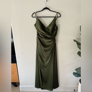 David’s Bridal Galina Signature Olive Green Bridesmaids Dress size 8
